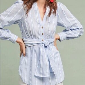 Anthropologie Building 13 Tie Waist Blouse